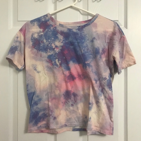 The Children’s Place Tie Dye Short Sleeve T-Shirt Girls XXL/16 Purple Pink - Picture 1 of 4
